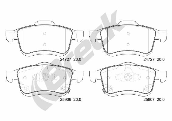 Set placute frana,frana disc 25906 00 701 00 BRECK